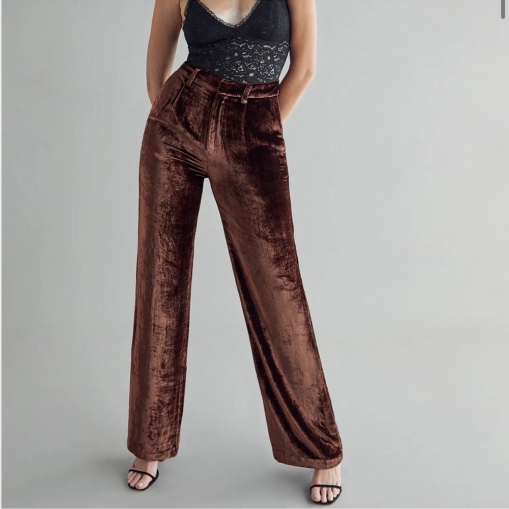 Reformation velvet brown pants